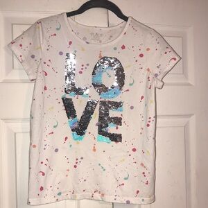 Girls' Place Sequined “LOVE” Tee